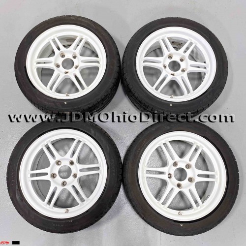 JDM Sparco Viper R White 16" Wheel and Tire Set 